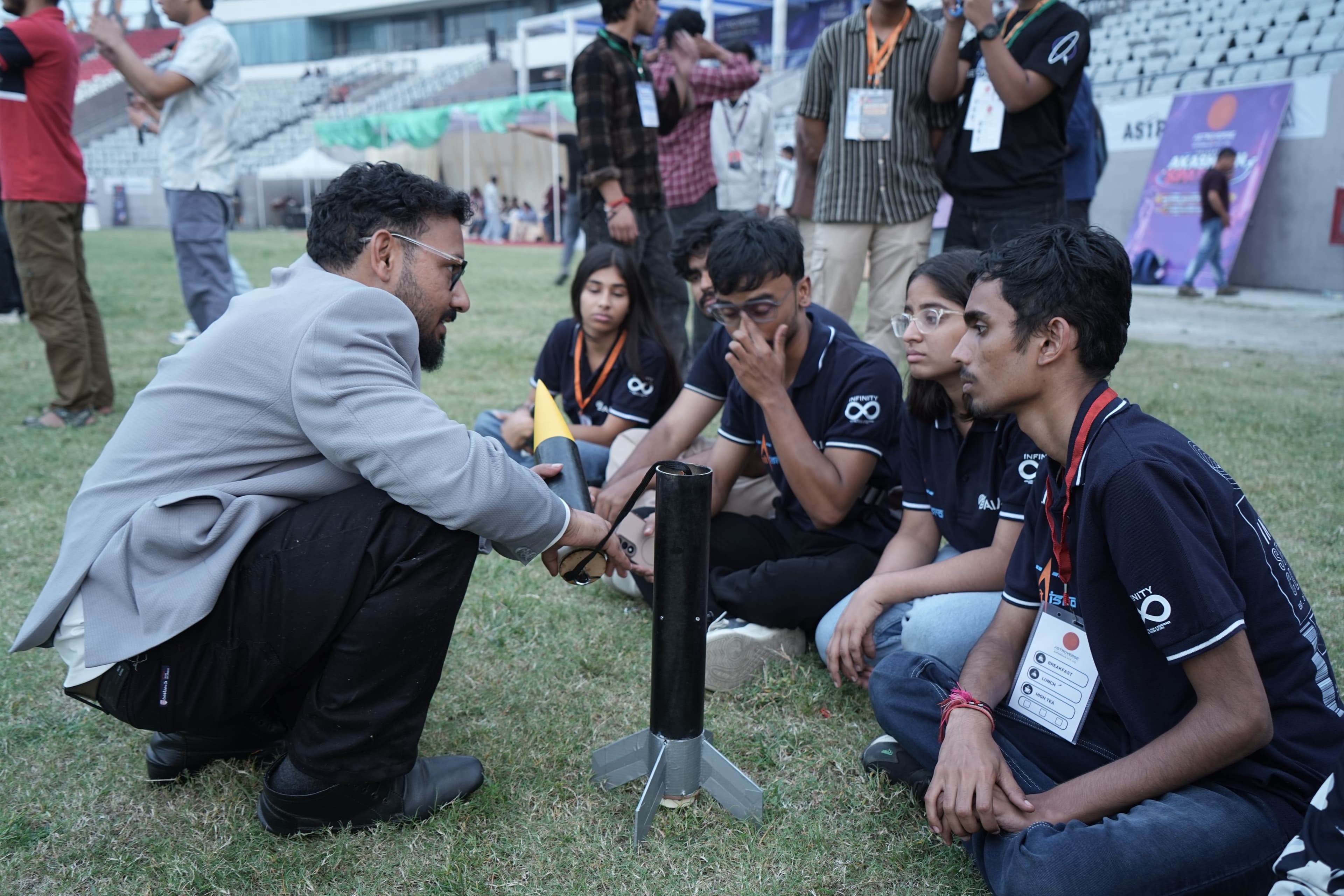 Students building and exploring satellite technology