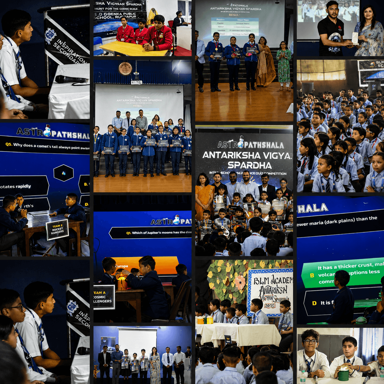 Students participating in space science quiz